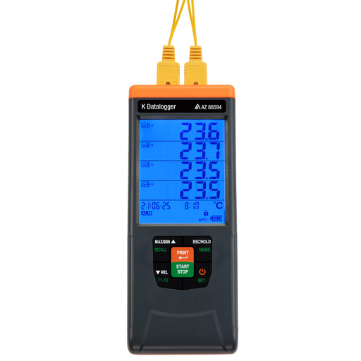 AZ 88594 dört kanallı K tipi termokupl datalogger ön görünüm