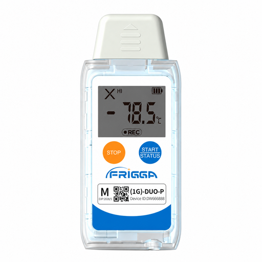 Frigga M1G-DUO-P ultra düşük sıcaklık datalogger ön görünüm