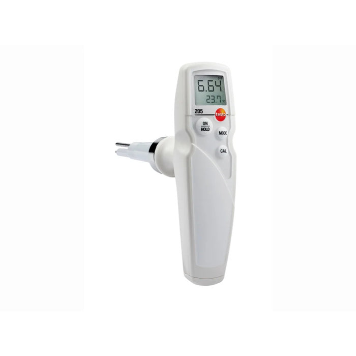 Testo 205 gıda pH metresinin kombine pH ve sıcaklık probuyla görünümü