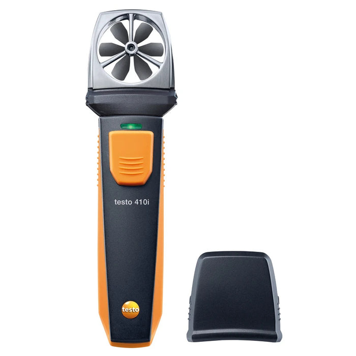 Testo 410i pervane tip anemometre ve koruyucu kapağı ön görünüm