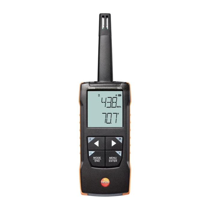 Testo 625 akıllı portatif sıcaklık ve nem ölçerin ön görünümü