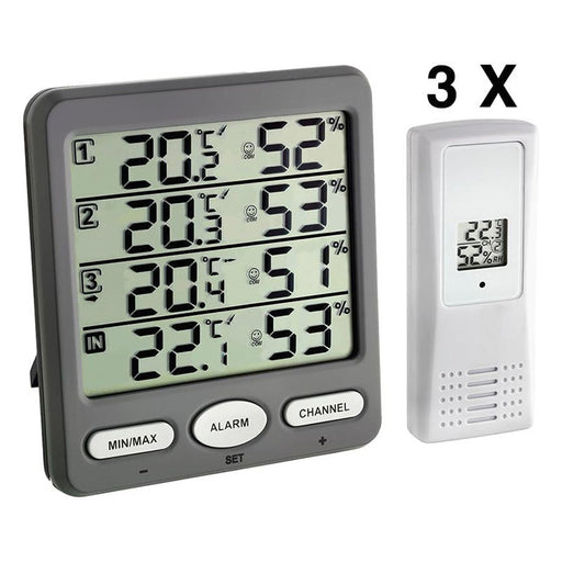 TFA 30.3054.10 Klima-Monitor 3 Sensörlü Kablosuz Sıcaklık ve Nem Ölçer